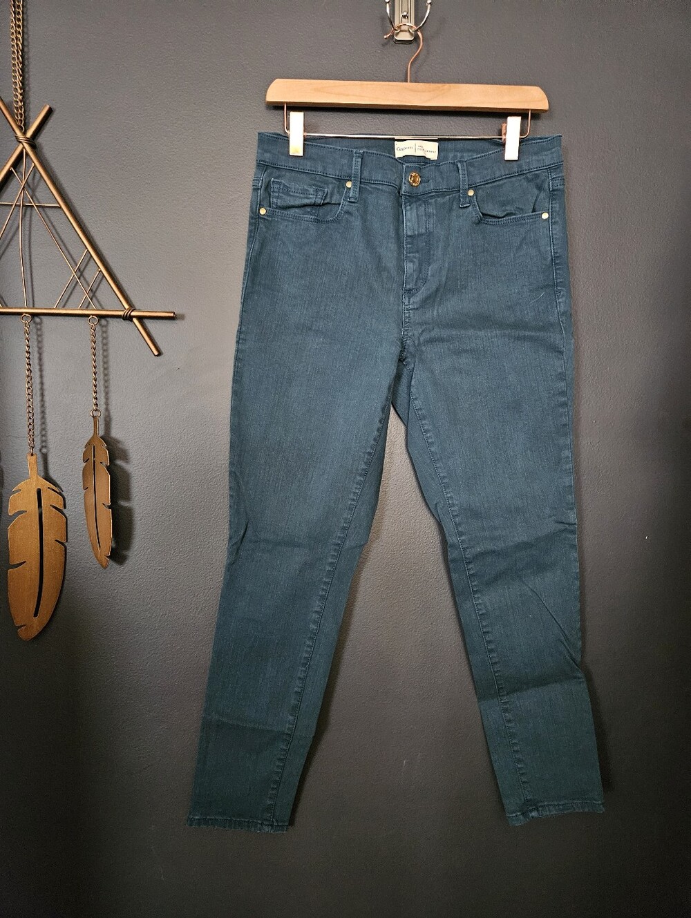 Gap 1969 True Skinny Jeans Dark Teal Size 10 Short (30S)